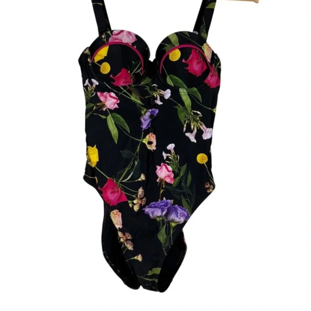 Ted Baker Saffiey Floral Print One Piece Swimsuit 
Size L. Preowned used once - Picture 2 of 9